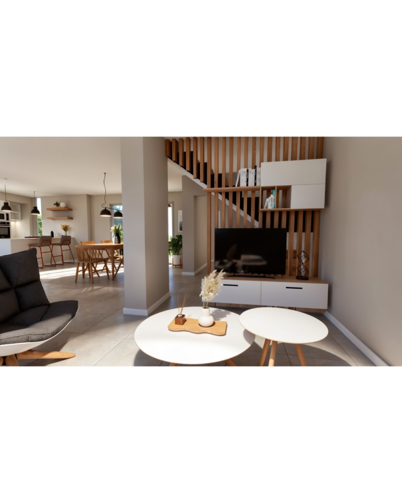 Living y escaleras - Proyecto Las Anémonas